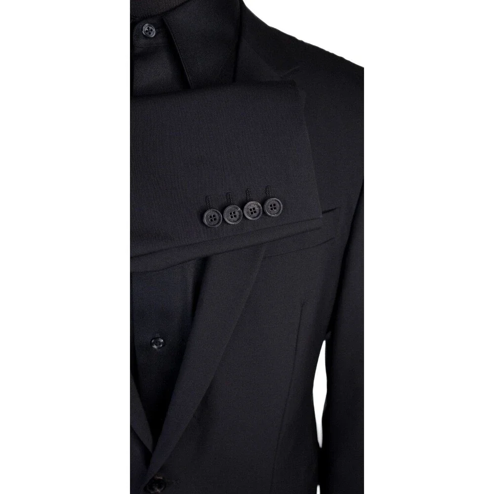 G Givenchy Blazer Sport Coat Solid Black Sz 40S Two Button Jacket